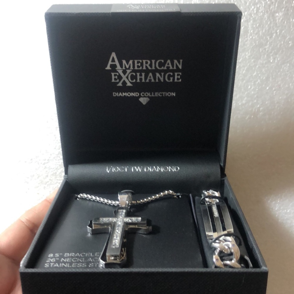 American exchange premium Diamond -men’s bracelet & Necklace - Picture 4 of 15